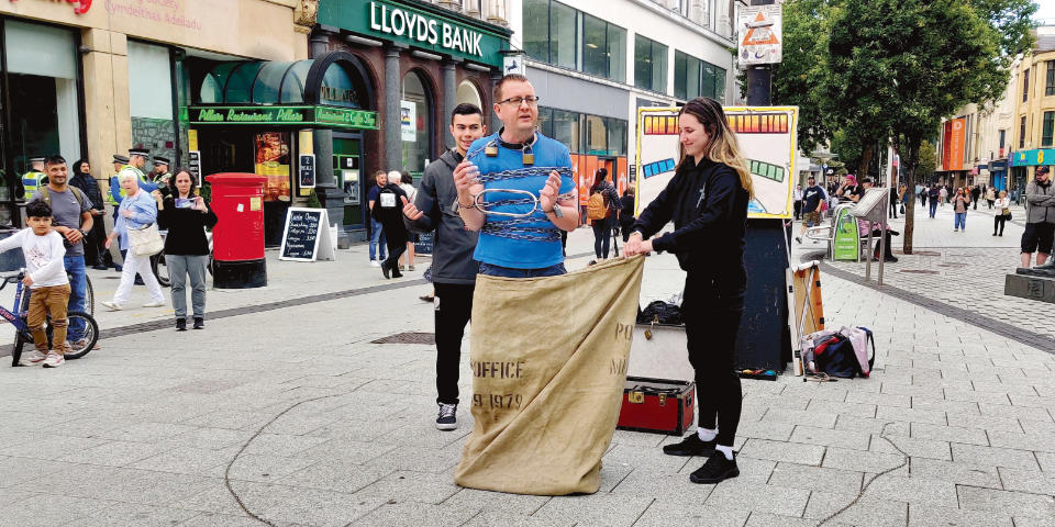 Steve Harris in action on the streets.