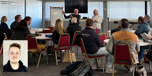 Mark and Kathy Ryan, front, and George Whittome, inset