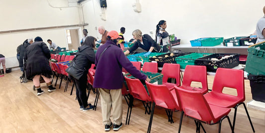 The Leytonstone foodbank in operation.