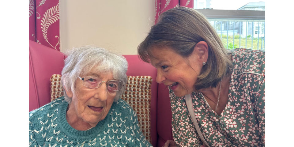 Karen Grimshaw visits and prays with Plymouth Christian Centre member Jean, who is in her 90s