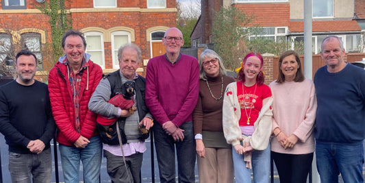 Mark Berry, far right, with other church members sharing the gospel on the streets
