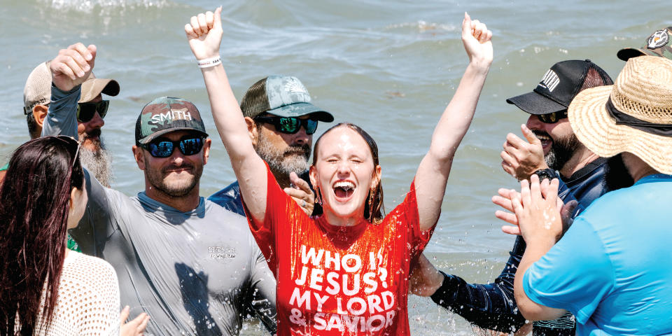 Sins sink beneath baptism waves